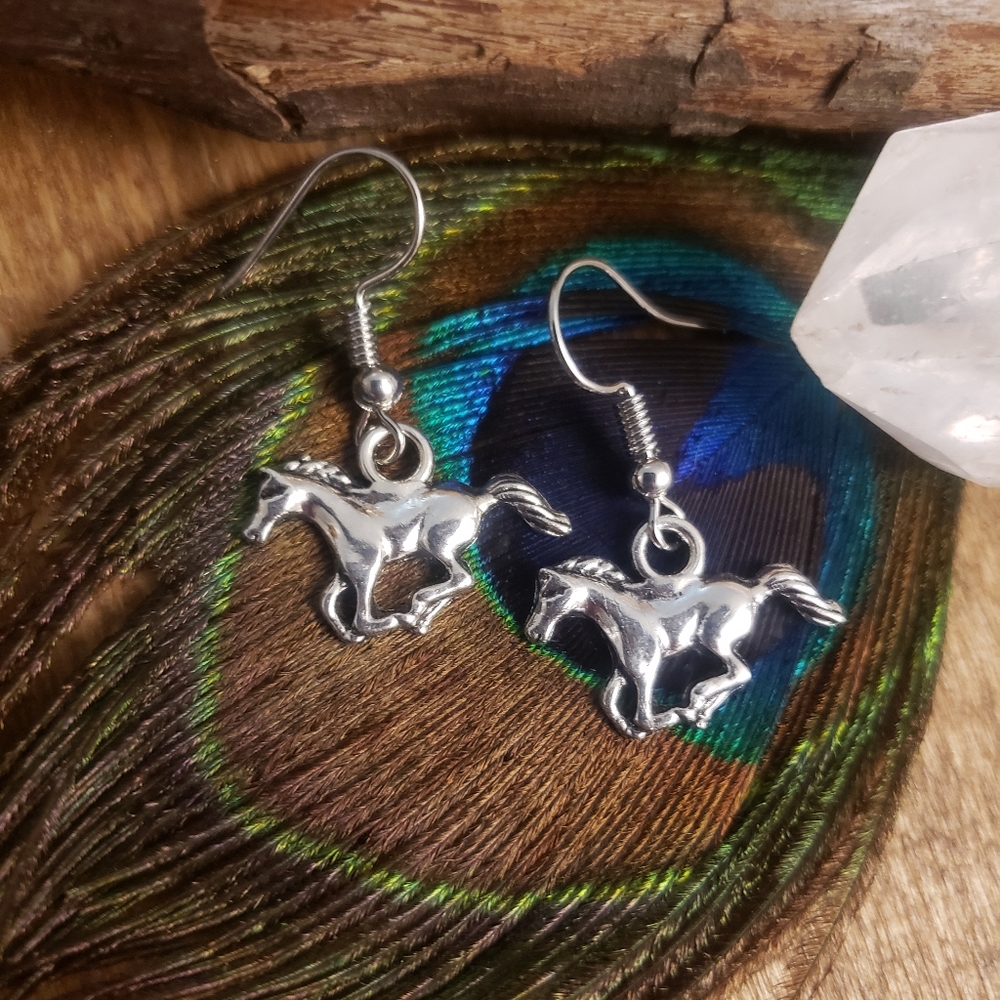 Horse earrings Running Free Wild Mustang Cowgirl Gift Cowboy Equestrian Jewelry